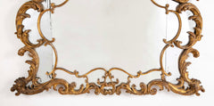 18th Century French Rococo Gilt Wood Mantle Mirror