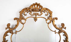18th Century French Rococo Gilt Wood Mantle Mirror