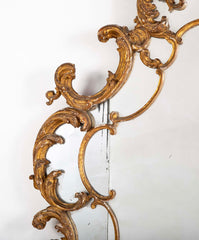 18th Century French Rococo Gilt Wood Mantle Mirror