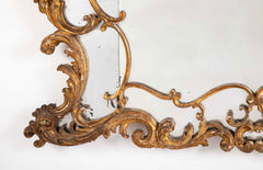 18th Century French Rococo Gilt Wood Mantle Mirror