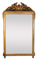 19th Century Italian Neoclassical Gilt Wood & Painted Large Scale Mirror