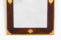 Regency Style Rosewood Mirror Frame with Brass Inlay