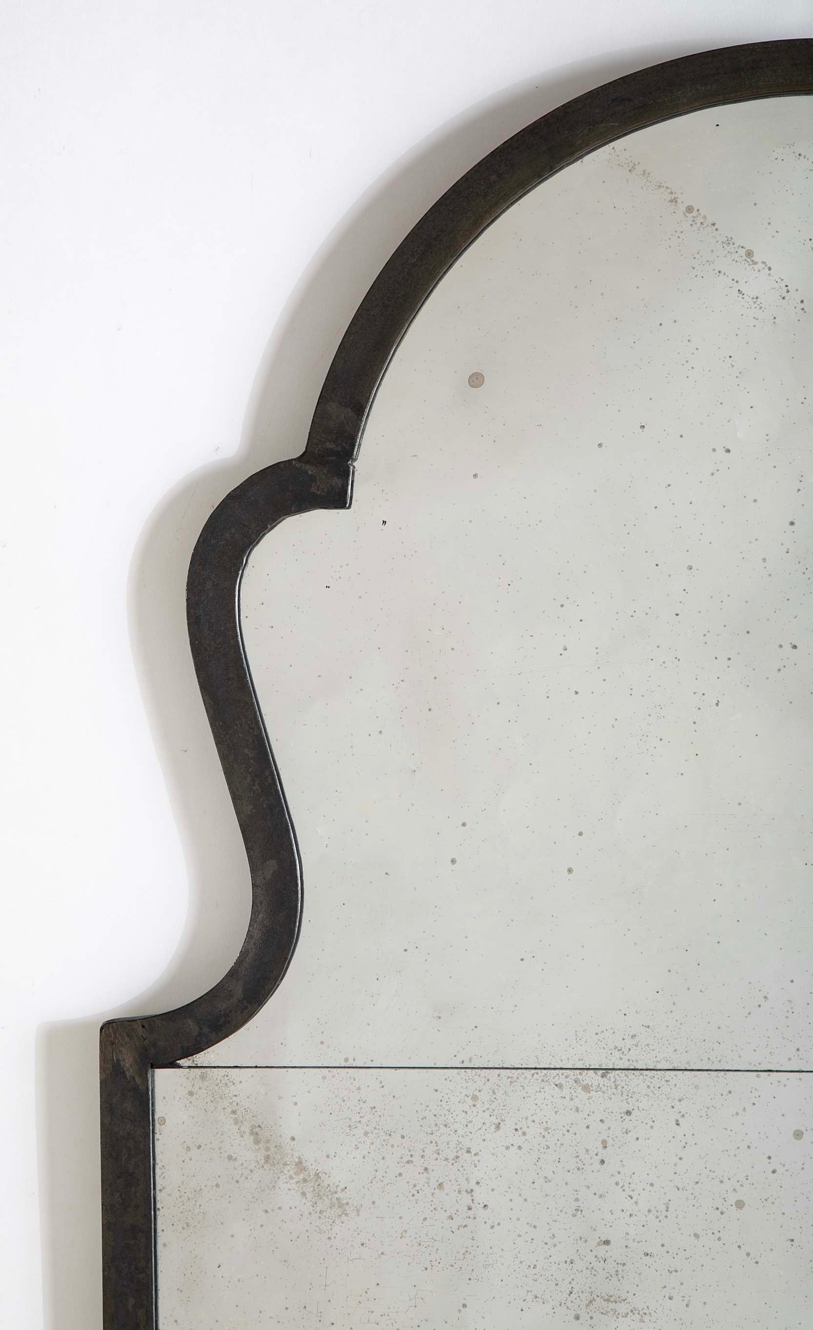 Queen Anne Style Italian Steel Frame Mirror, Mid 20th Century