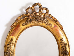 18th Century Italian Rococo Gilt Wood Oval Mirror