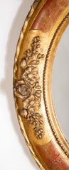 18th Century Italian Rococo Gilt Wood Oval Mirror