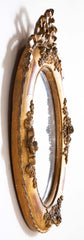 18th Century Italian Rococo Gilt Wood Oval Mirror