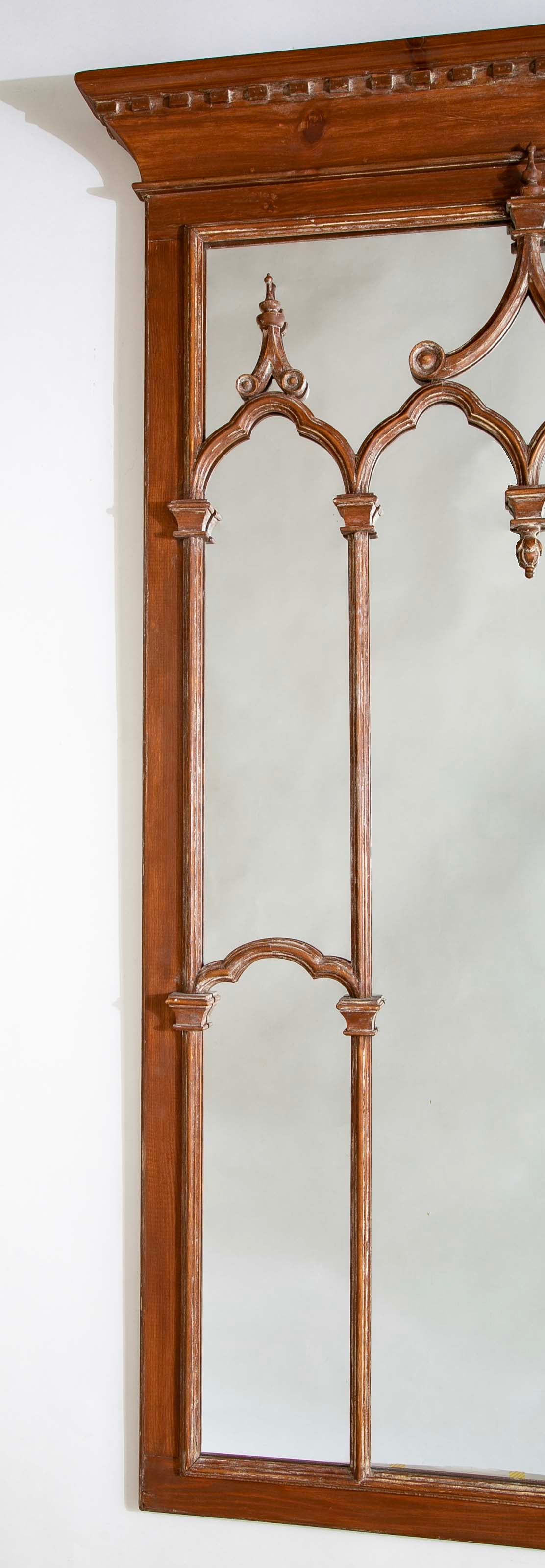 A Gothic Style Pine Mirror