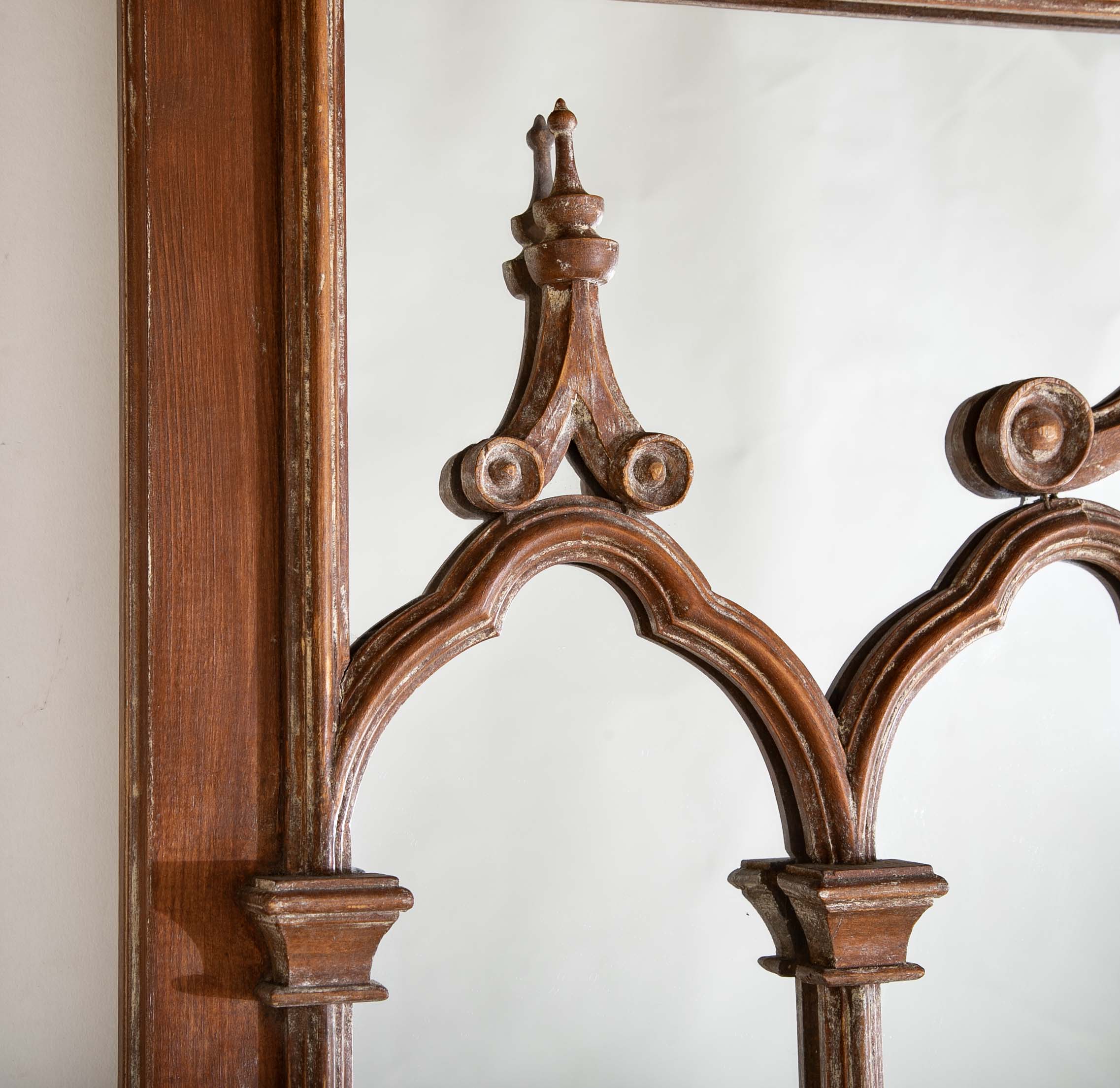 A Gothic Style Pine Mirror
