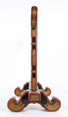 19th Century Japanese Red & Black Lacquer Table Mirror with Gilt Brass Mounts