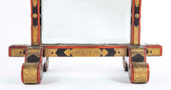 19th Century Japanese Red & Black Lacquer Table Mirror with Gilt Brass Mounts