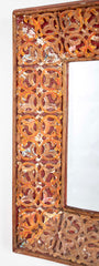 18th Century Spanish Colonial Carved and Painted Frame with Mirror