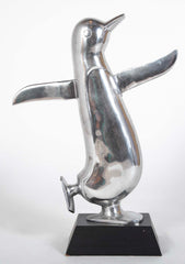 Pair Large Scale Aluminum Dancing Penguins