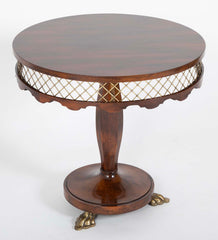 Austrian Vienna Secessionist Rosewood and Brass Side Table