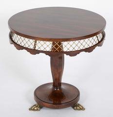 Austrian Vienna Secessionist Rosewood and Brass Side Table