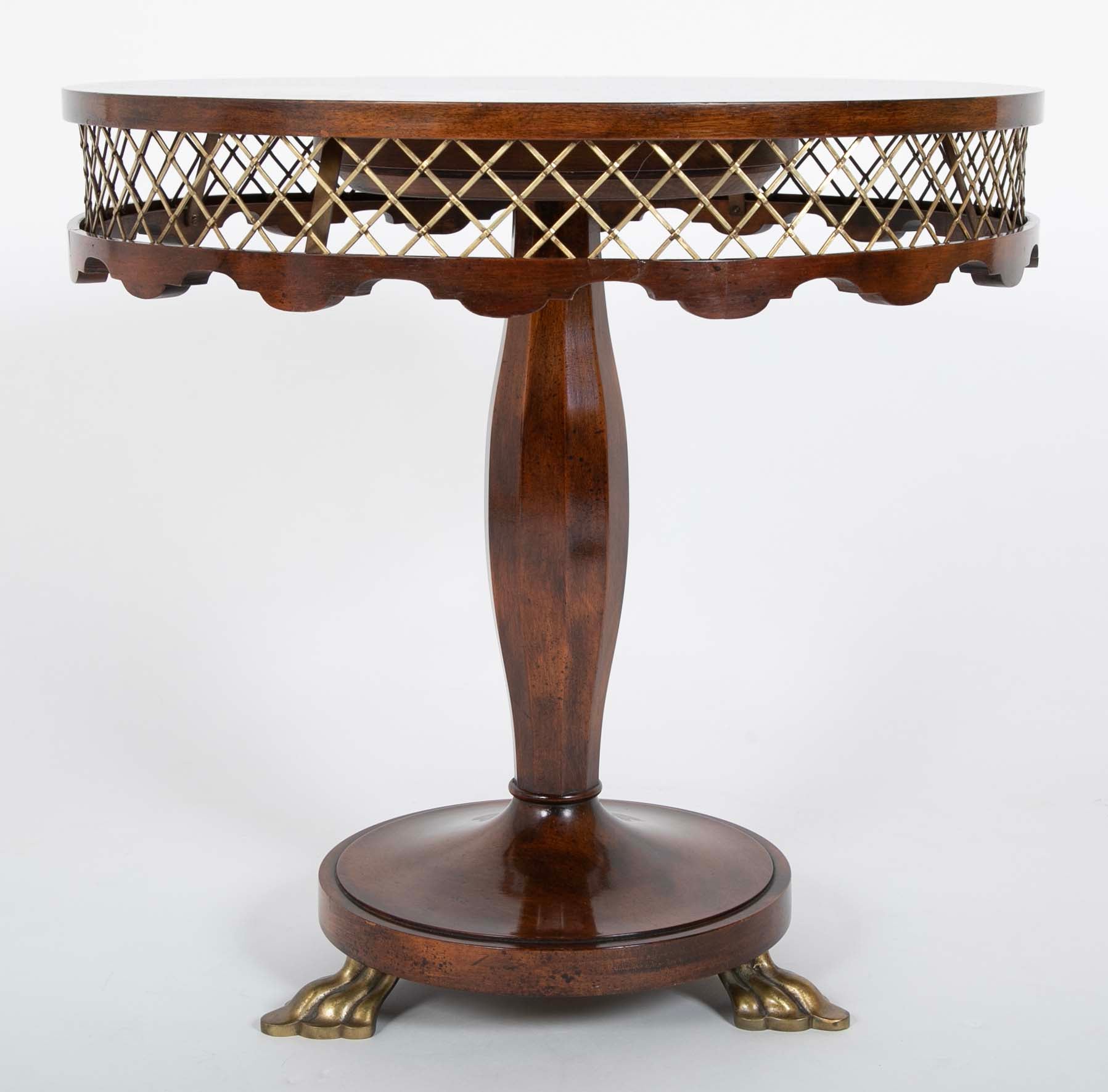 Austrian Vienna Secessionist Rosewood and Brass Side Table