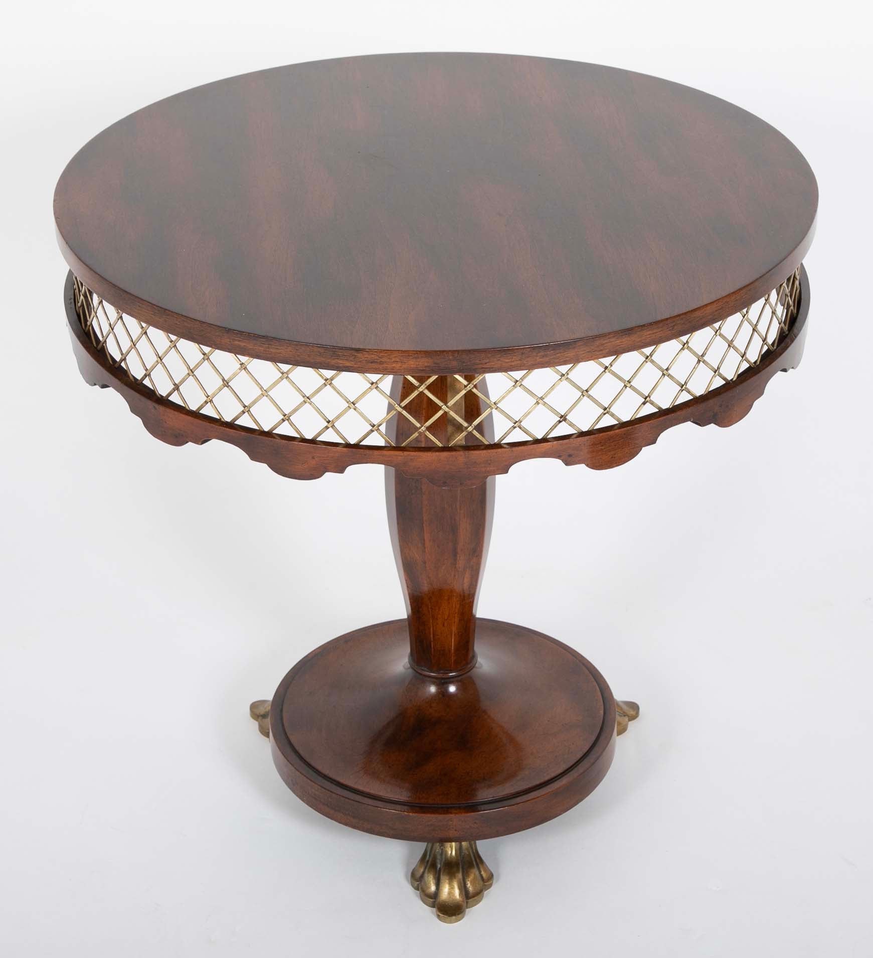 Austrian Vienna Secessionist Rosewood and Brass Side Table