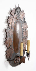 Pair of Dutch Baroque Style Copper Repousse Sconces