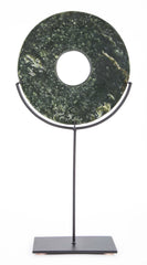 19th Century Chinese Jade Bi Disc on Custom Steel Base