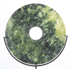 19th Century Chinese Jade Bi Disc on Custom Steel Base