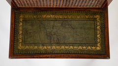 English Regency Mahogany Bed Stairs with Leather Steps & Original Caning