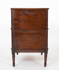 English Regency Mahogany Bed Stairs with Leather Steps & Original Caning