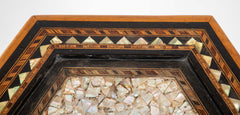 Moroccan Hexagonal Table with Mother-of-Pearl, Ebony and Fruitwood Inlay