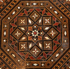Syrian Octagonal Side Table With Ebony, Rosewood and Bone Inlay
