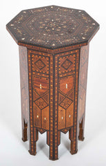 Syrian Octagonal Side Table With Ebony, Rosewood and Bone Inlay