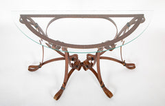 Iron Glass Top Console Table