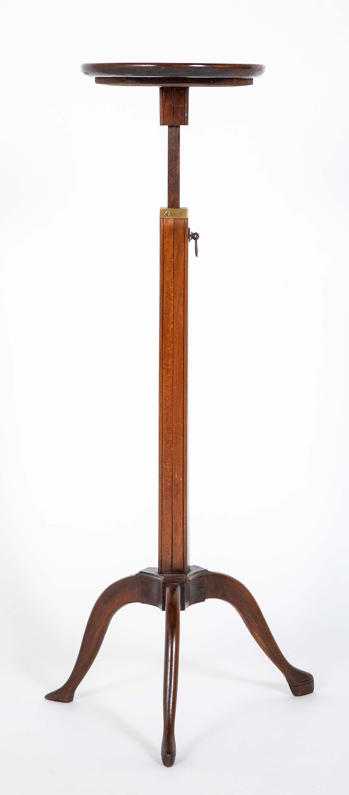 19th Century English Regency Mahogany Adjustable Candle Stand Pedestal