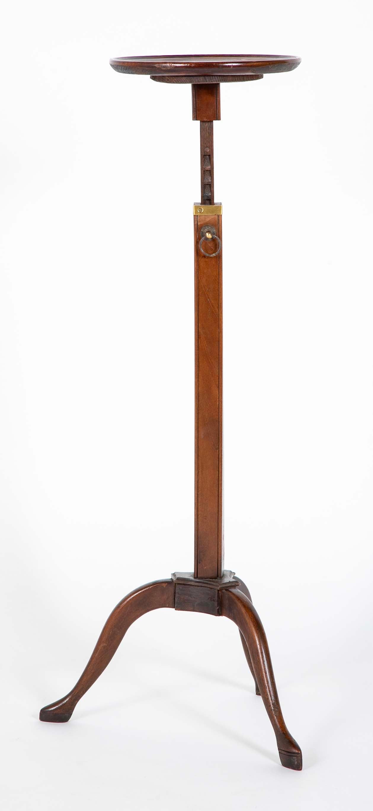 19th Century English Regency Mahogany Adjustable Candle Stand Pedestal