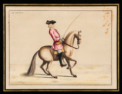 Set of Six 18th Century Hand Colored Prints of Horses by Baron D'Eisenberg