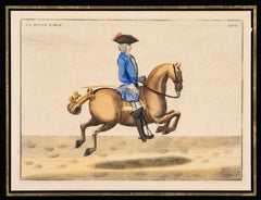 Set of Six 18th Century Hand Colored Prints of Horses by Baron D'Eisenberg