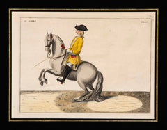 Set of Six 18th Century Hand Colored Prints of Horses by Baron D'Eisenberg