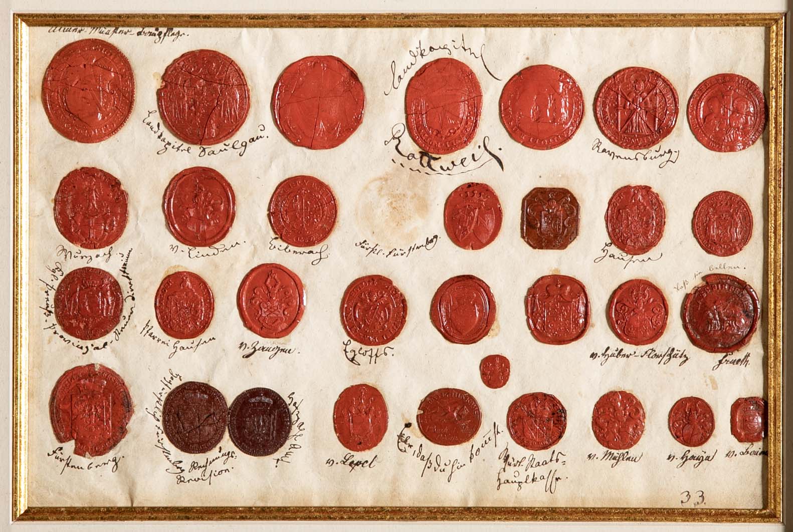 Set of Four 18th Century Northern European Red Wax Intaglios