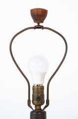 Jane and Gordon Martz Mid-Century Ceramic Lamp with Chocolate Glaze