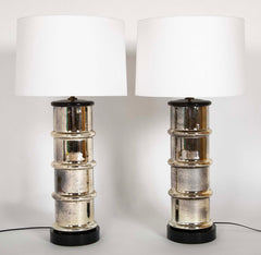 Pair of Mid 20th Century Large Scale Mercury Glass Table Lamps