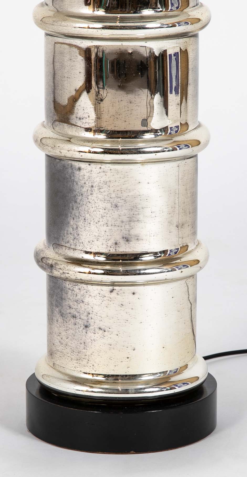 Pair of Mid 20th Century Large Scale Mercury Glass Table Lamps