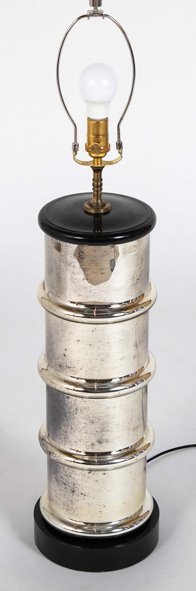 Pair of Mid 20th Century Large Scale Mercury Glass Table Lamps