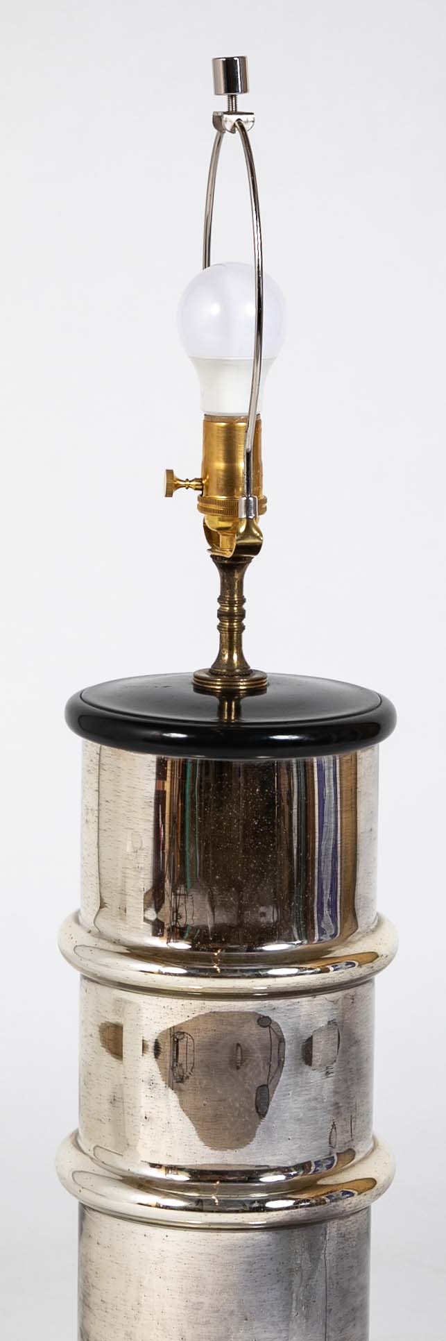 Pair of Mid 20th Century Large Scale Mercury Glass Table Lamps