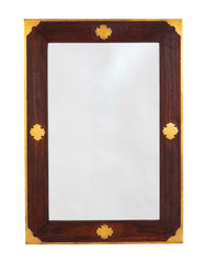 Regency Style Rosewood Mirror Frame with Brass Inlay