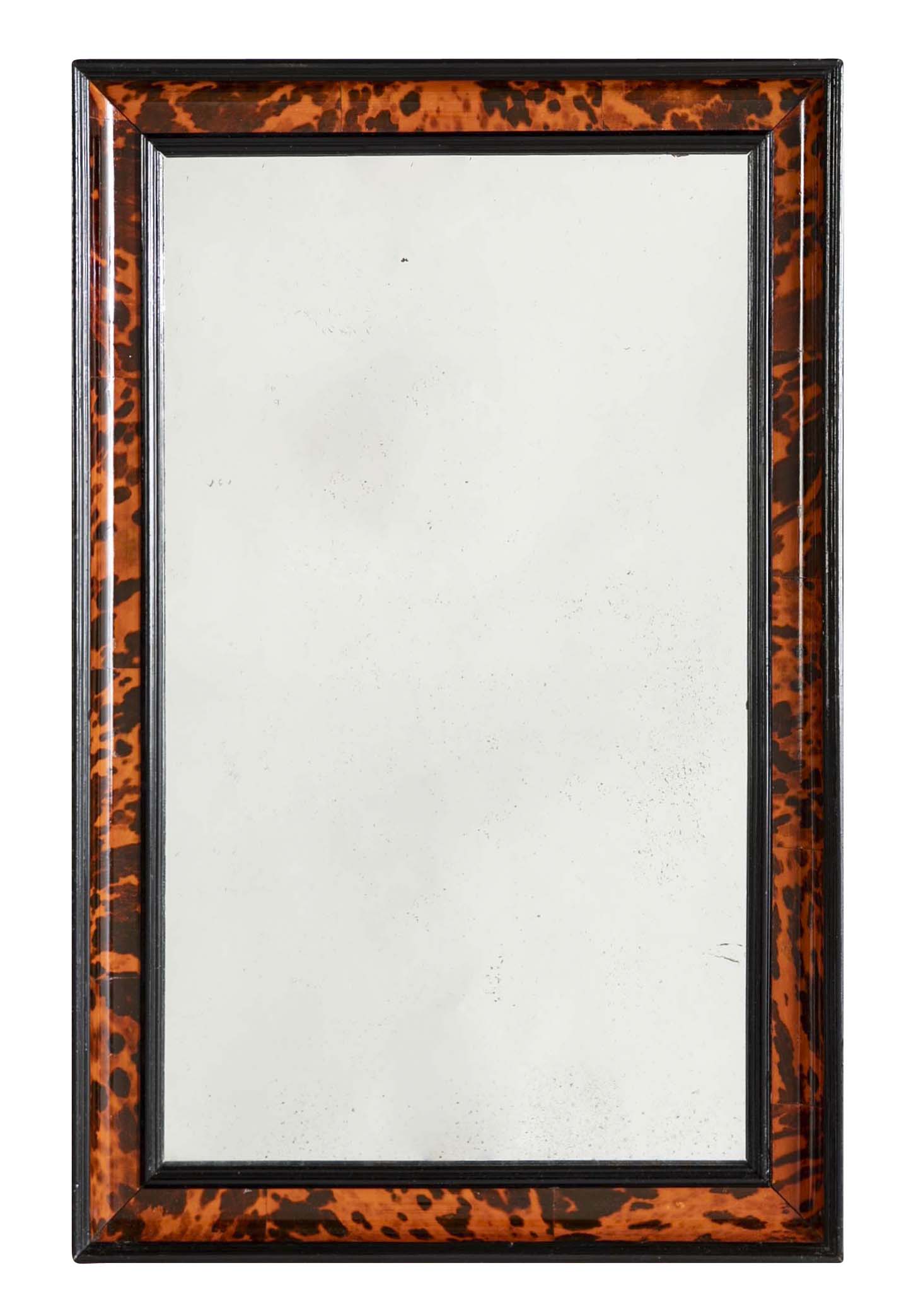 Early 19th Century Dutch Tortoiseshell and Ebony Mirror