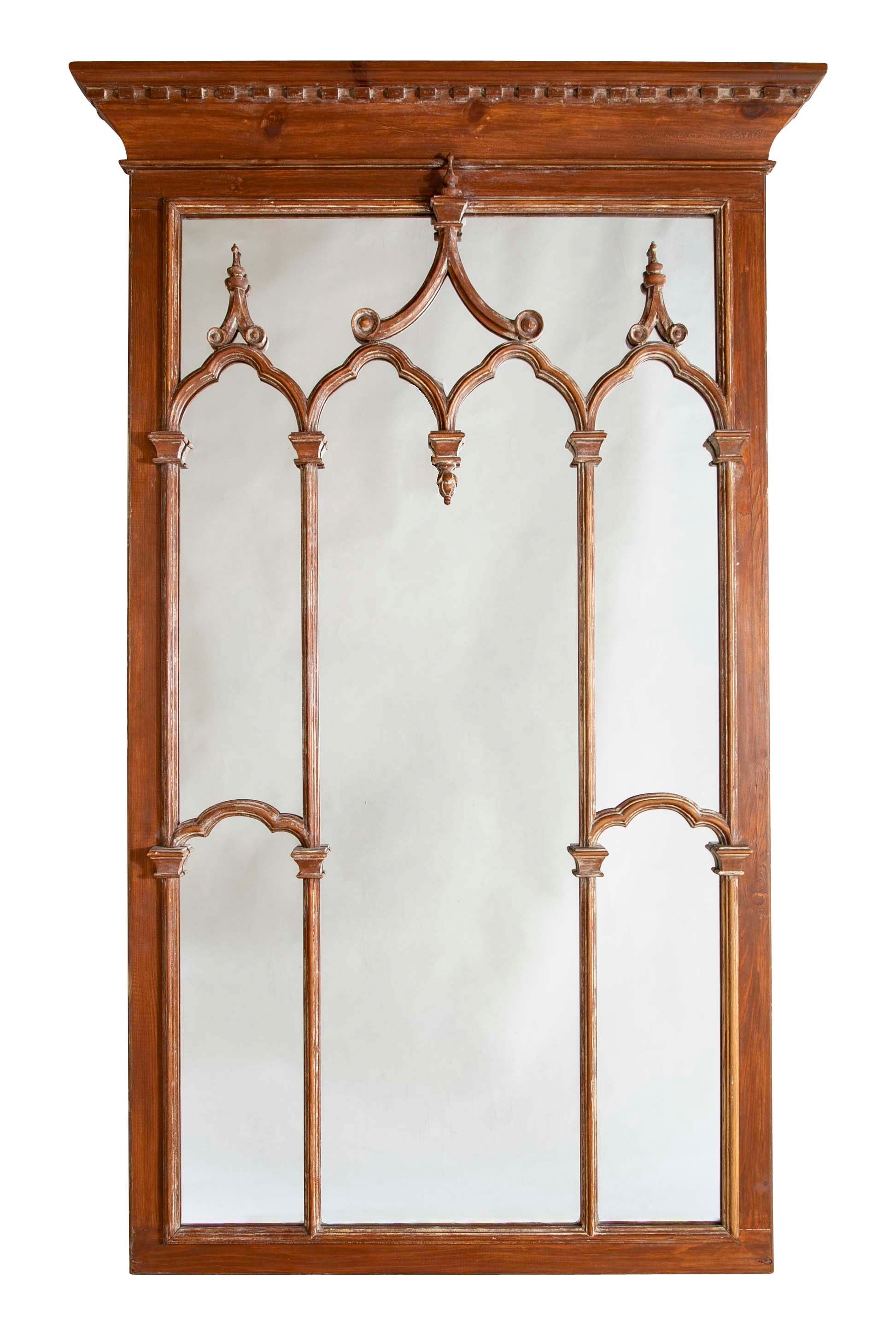 A Gothic Style Pine Mirror