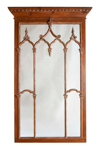 A Gothic Style Pine Mirror