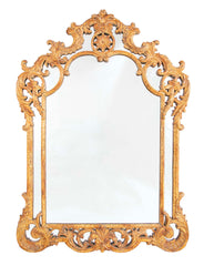 French Rococo Style Carved Wood Mirror with Wonderful Gesso Surface
