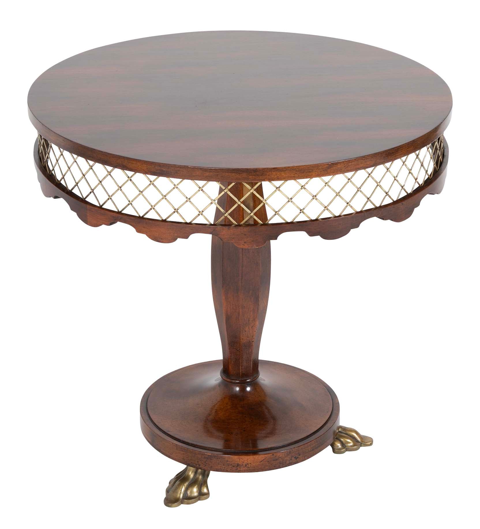 Austrian Vienna Secessionist Rosewood and Brass Side Table