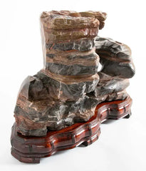 Chinese Scholars Rock on Custom Hardwood Base