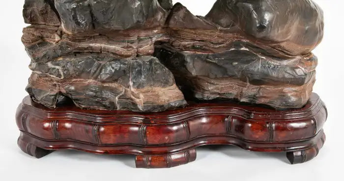 Chinese Scholars Rock on Custom Hardwood Base