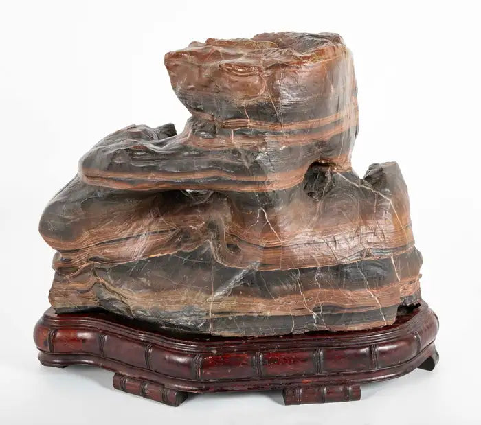 Chinese Scholars Rock on Custom Hardwood Base