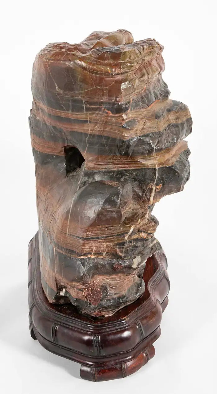 Chinese Scholars Rock on Custom Hardwood Base